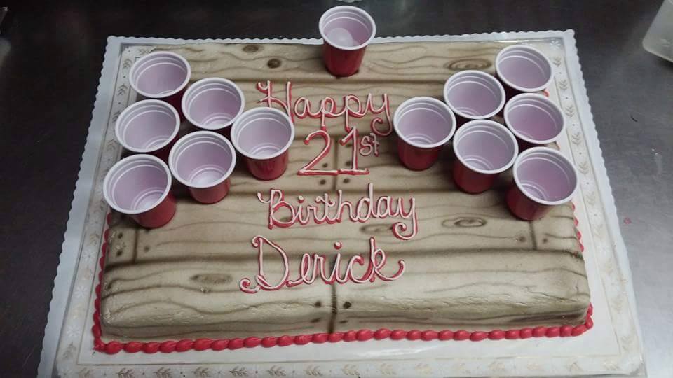 We are pretty sure that @kimcallister just won the Mom of the Year award  with this #sweetas 21st Birthday cake for her son! 📷: @kimcallister # beerpong #cake #21stbirthday #momoftheyear - GoodLife Brewing